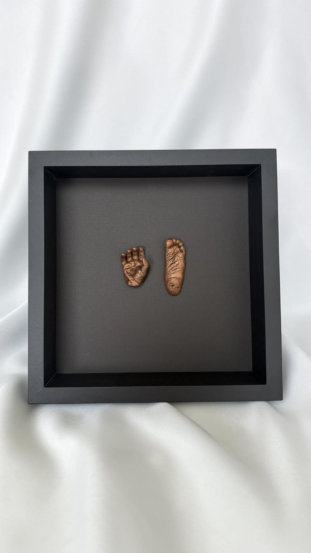 Ink Print Keepsake - Your Baby's Hand or Footprints as a Framed 3D Sculpture