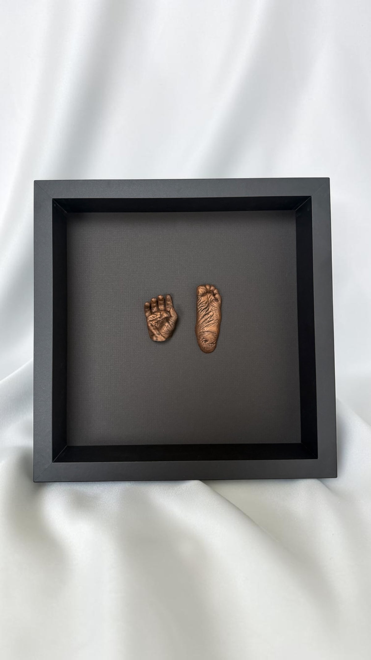 Ink Print Keepsake - Your Baby's Hand or Footprints as a Framed 3D Sculpture