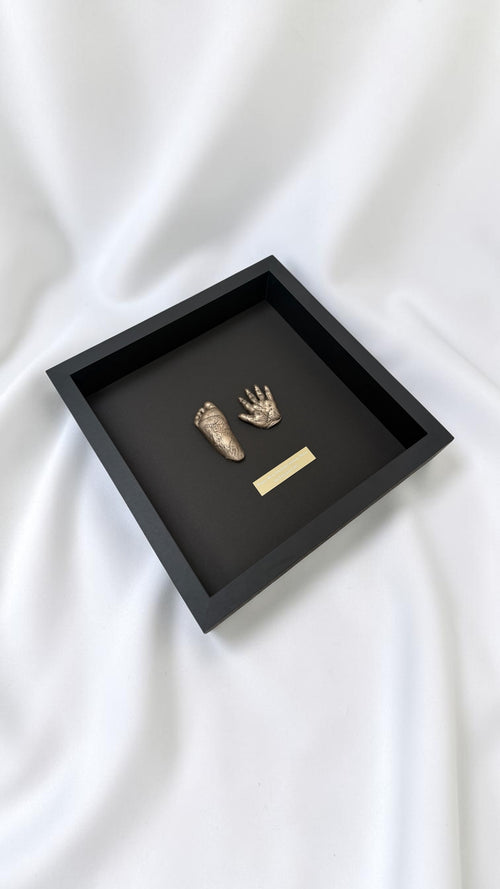 Ink Print Keepsake - Your Baby's Hand or Footprints as a Framed 3D Sculpture