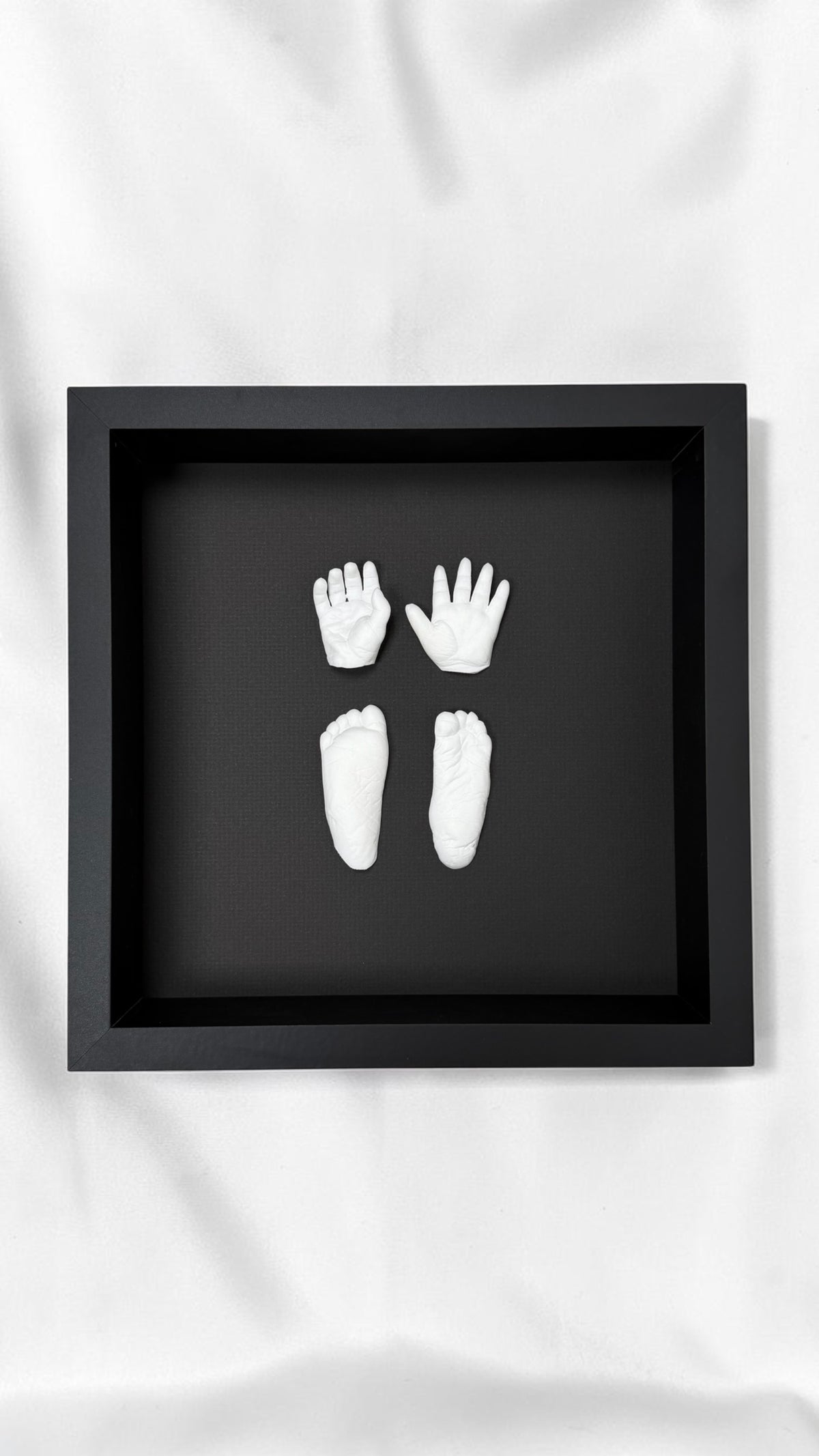Ink Print Keepsake - Your Baby's Hand or Footprints as a Framed 3D Sculpture