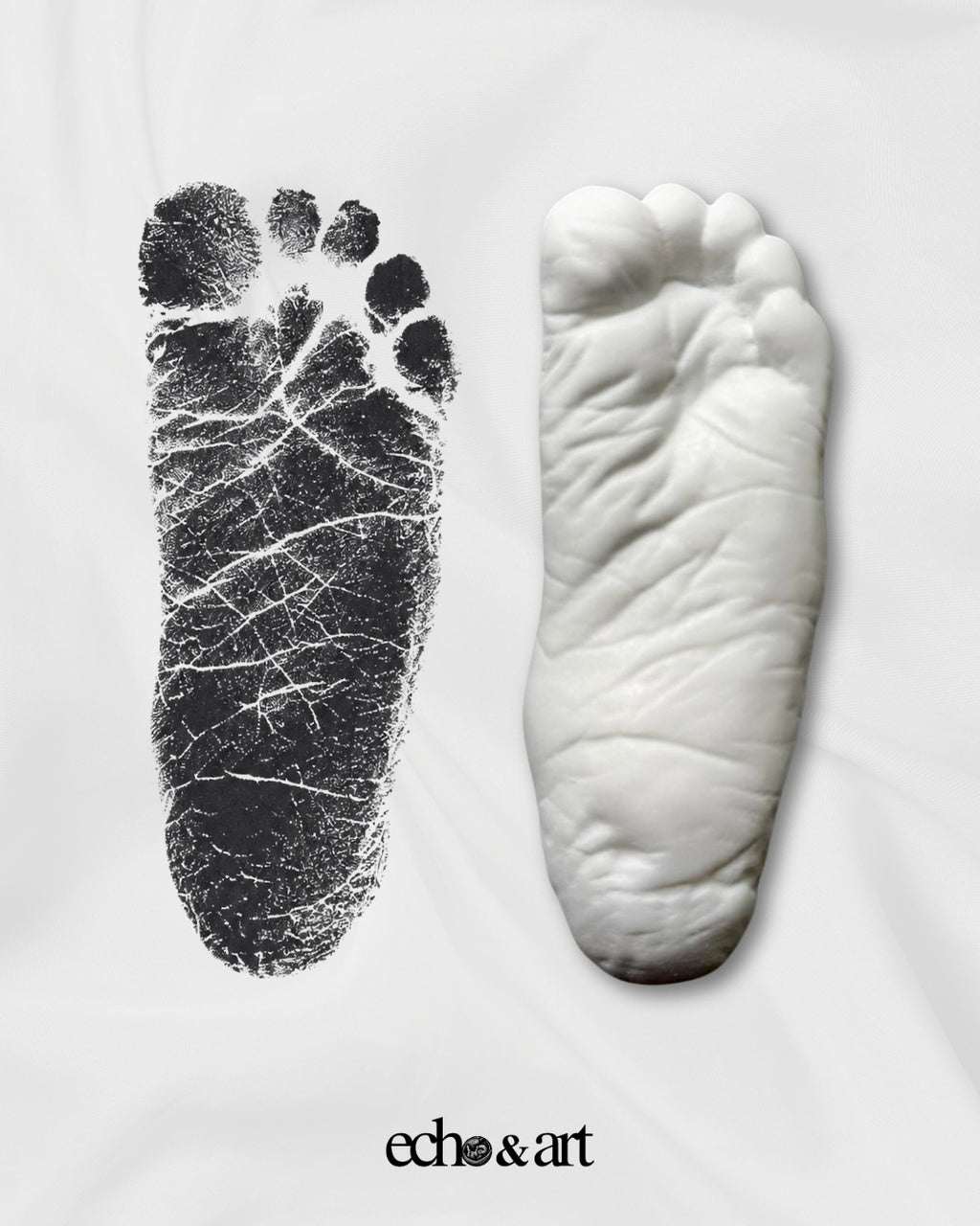 Ink Print Keepsake - Your Baby's Hand or Footprints as a Framed 3D Sculpture