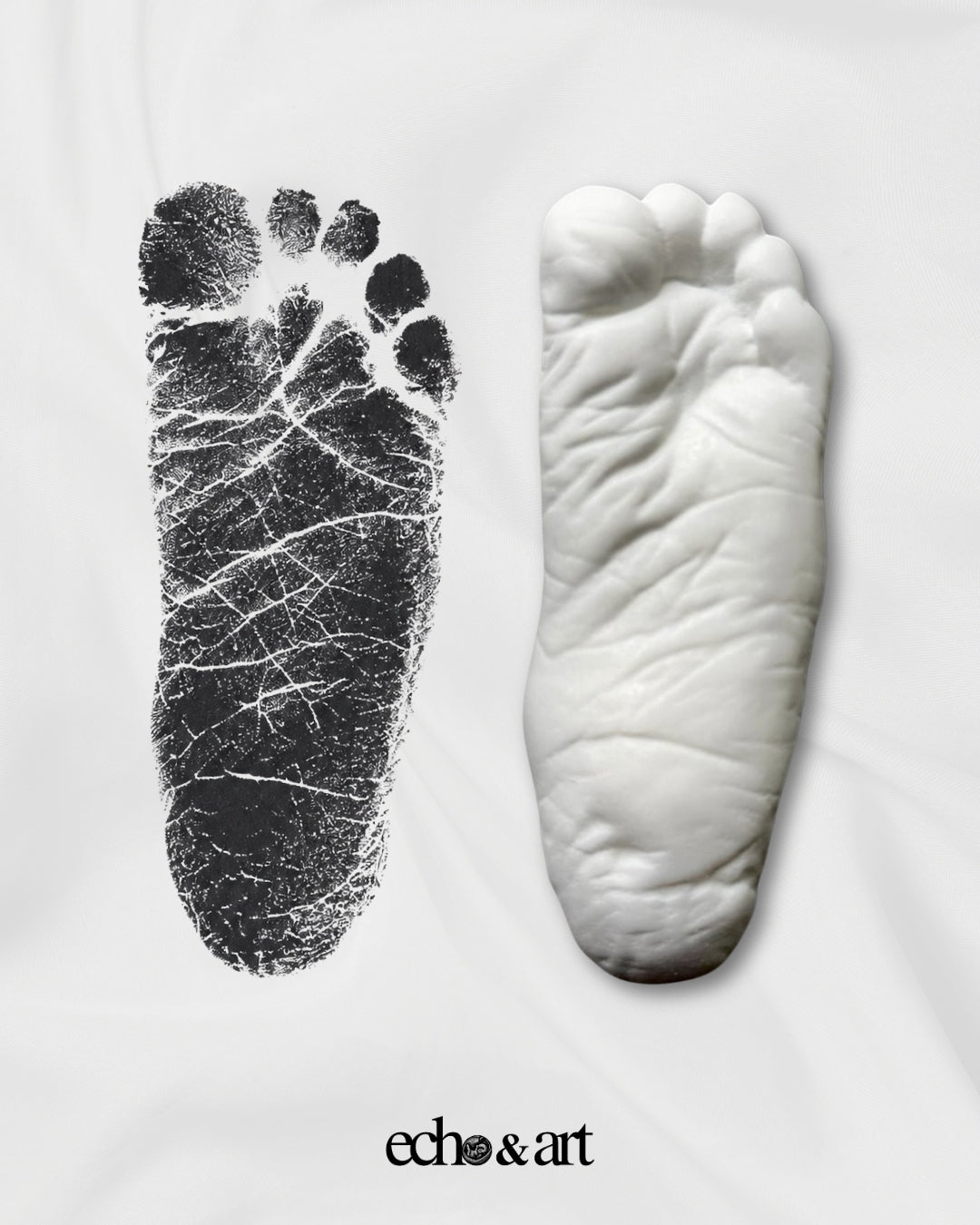 Ink Print Keepsake - Your Baby's Hand or Footprints as a Framed 3D Sculpture